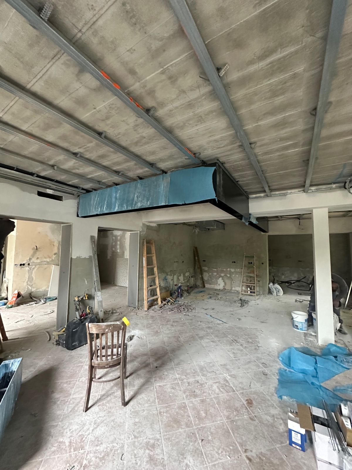 Der Rohbau während der Renovierung